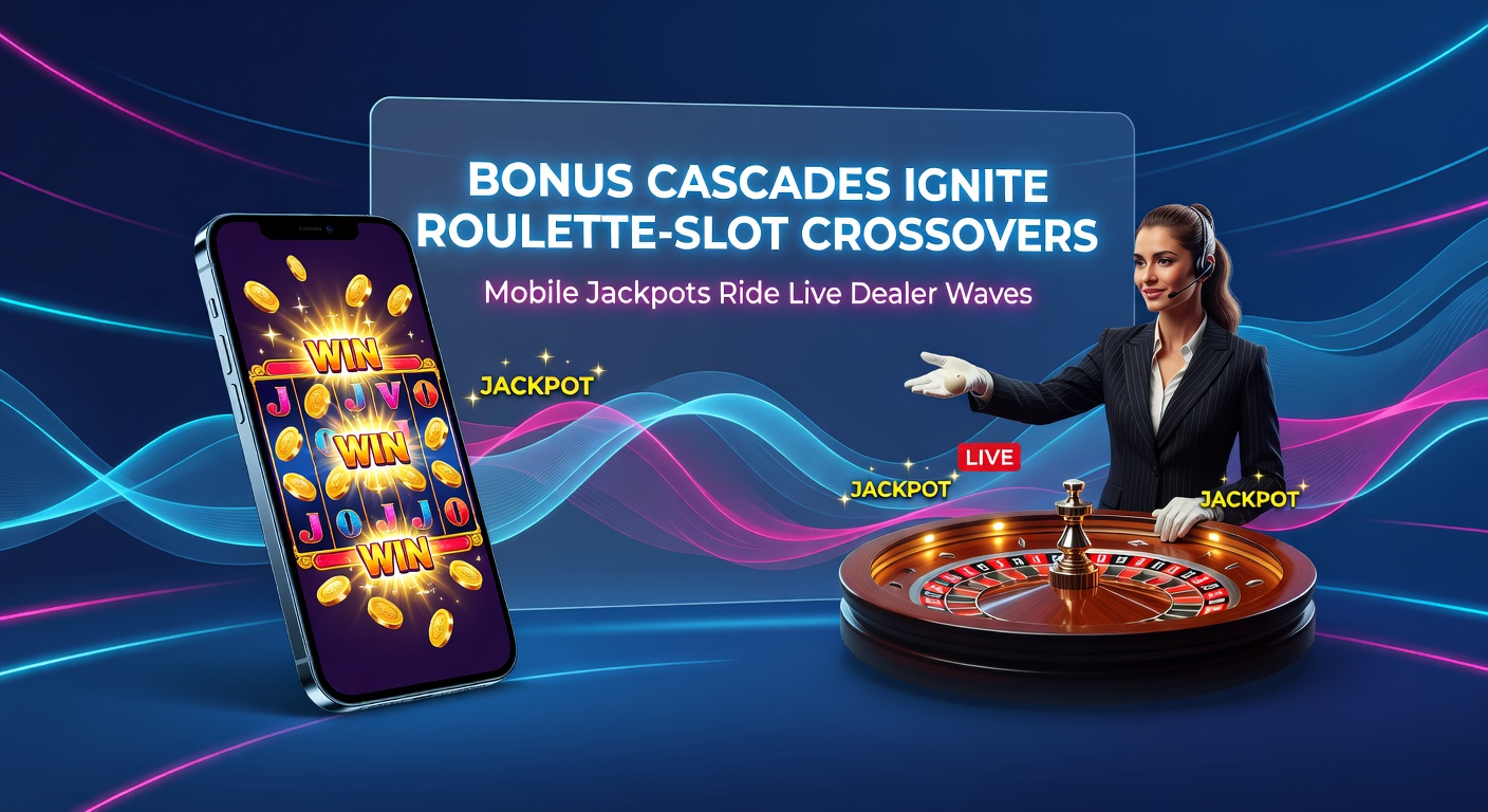 Dynamic screenshot of cascading symbols triggering bonus rounds in a roulette-slot hybrid game, with roulette wheel spinning in the background