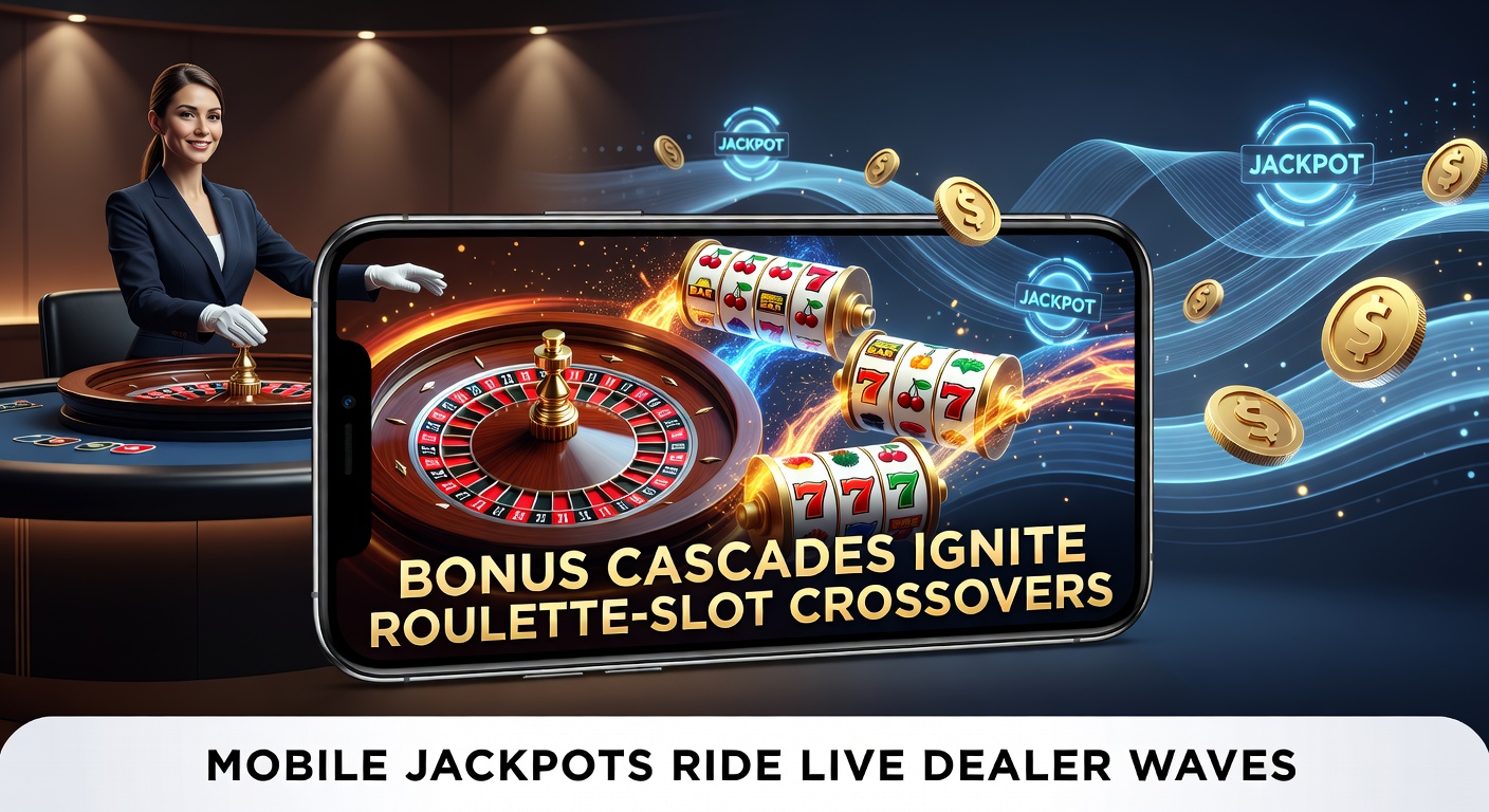 Mobile screen showing a massive progressive jackpot payout from a live dealer roulette-slot crossover, with cascading bonuses exploding across the interface