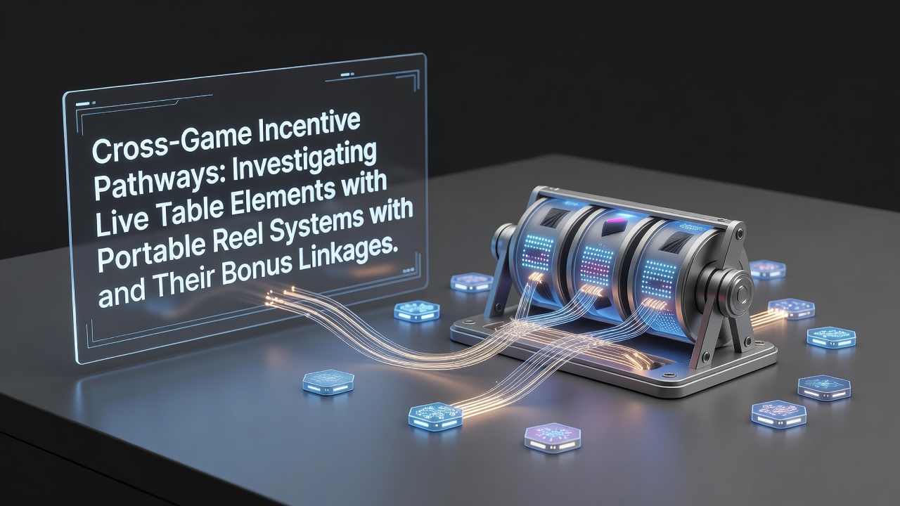 Illustration showing live table elements connected to portable reel systems through bonus linkage pathways