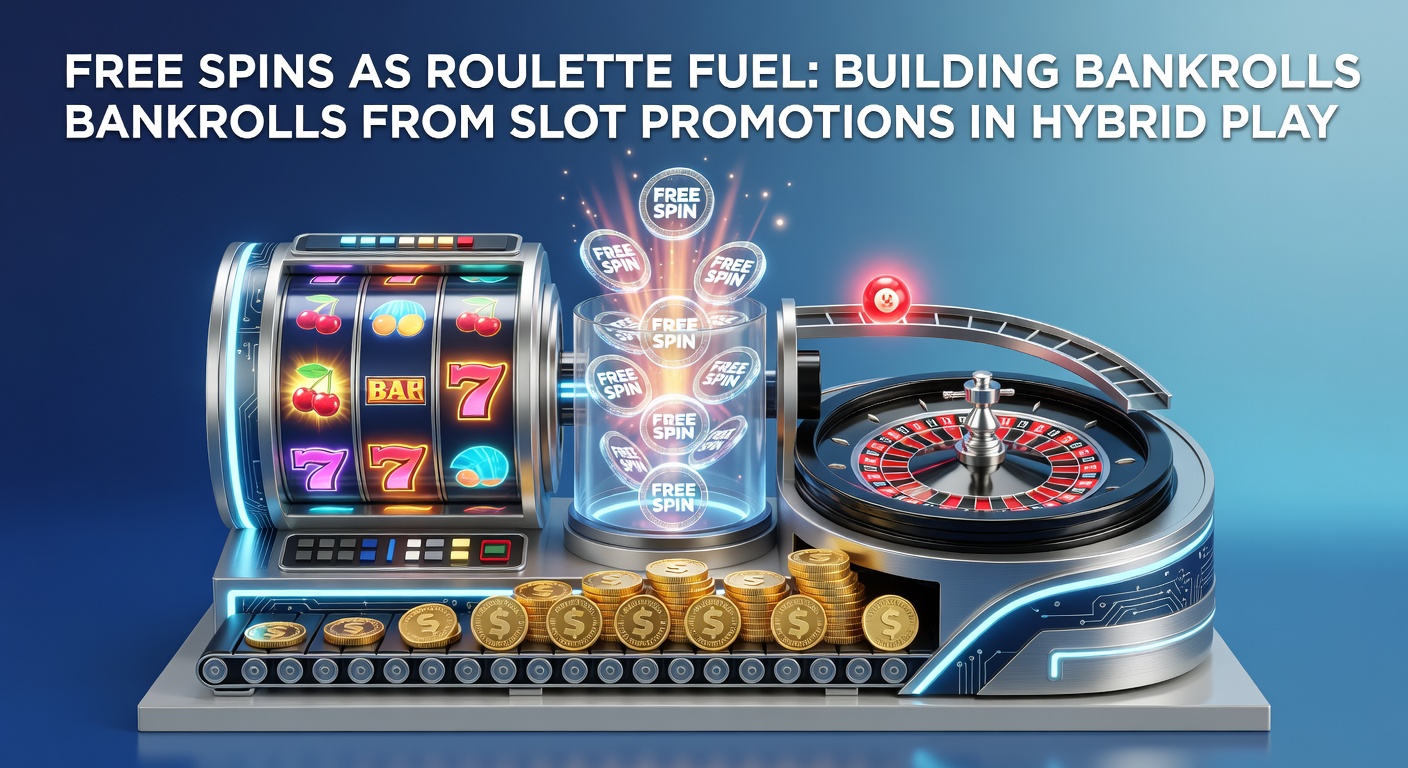 Vibrant casino scene showing slot machine free spins transitioning to a roulette table with stacking chips