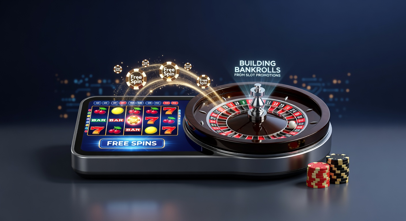 Dynamic graphic illustrating free spins winnings flowing into a growing pile of roulette chips on a virtual table