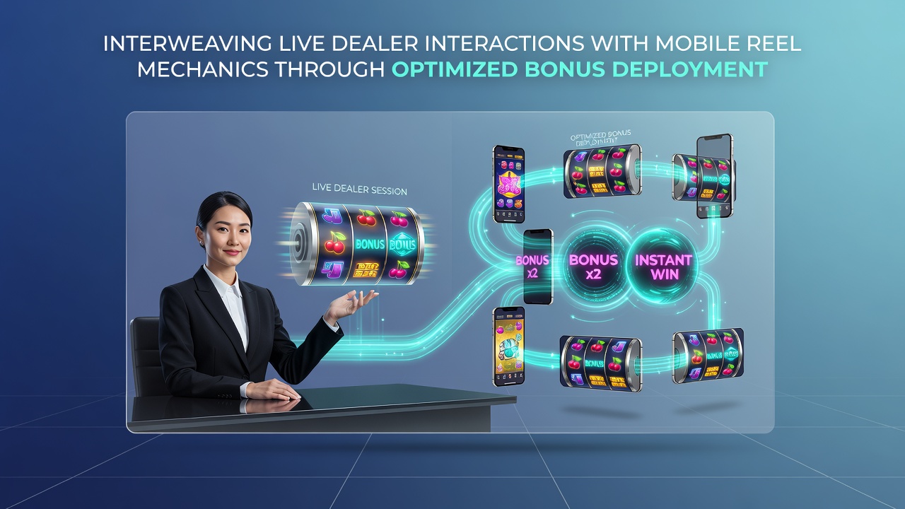 Mobile device screen showing synchronized live dealer feed and reel bonus meter
