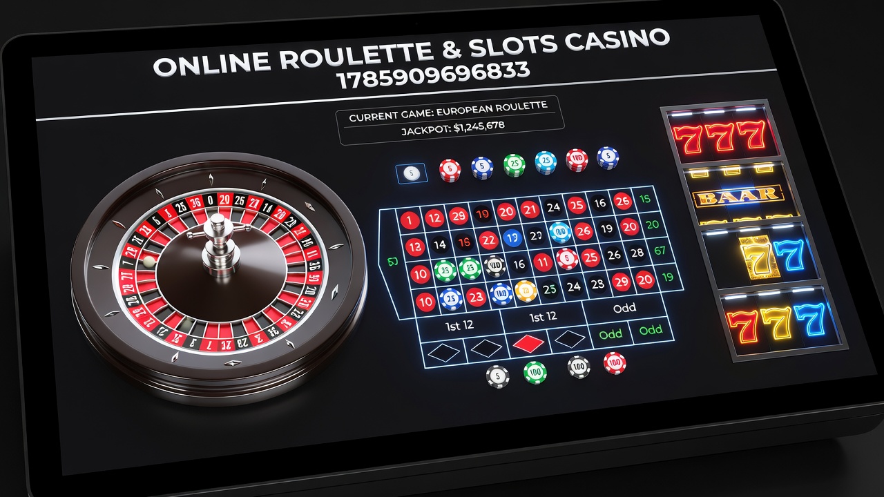 Mobile screen showing synchronized roulette betting options and slot game lobby within a single casino app interface