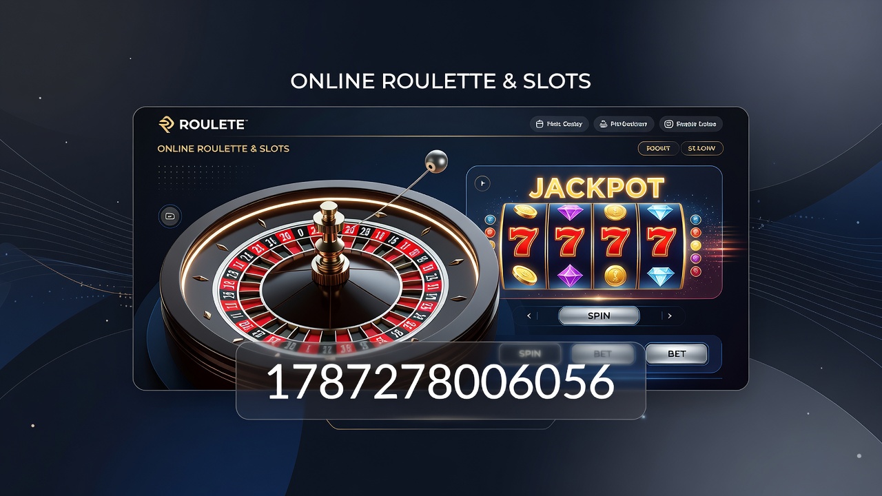 Close-up view of online slot reels with bonus features and roulette table integration