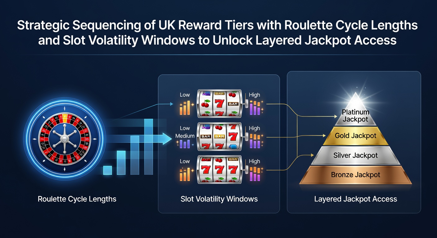 Diagram showing UK casino reward tiers mapped against roulette cycle patterns and slot volatility phases