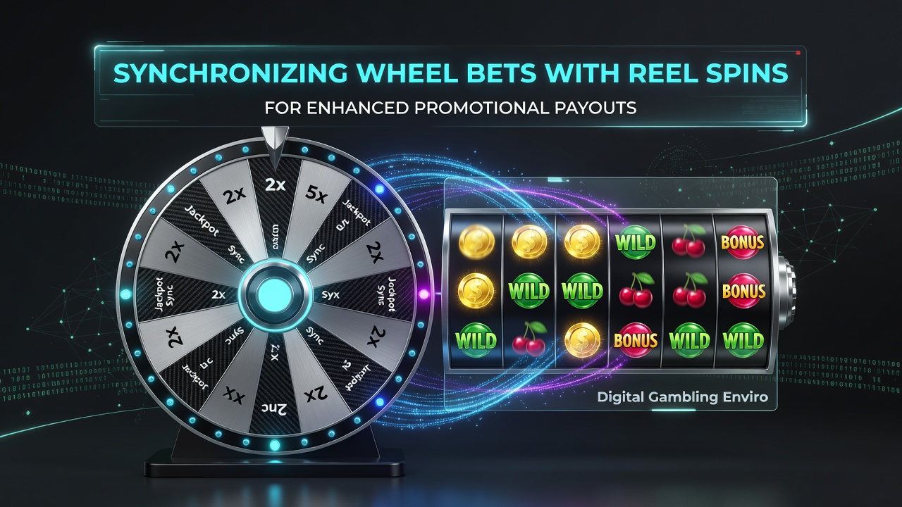 Close-up view of a synchronized digital interface with roulette betting panel and slot reels active at the same moment